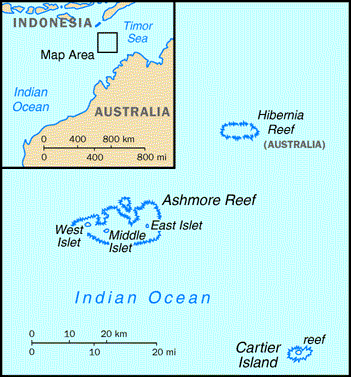[Country map of Ashmore and Cartier Islands]