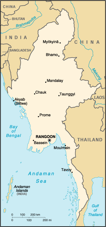 [Country map of Burma]