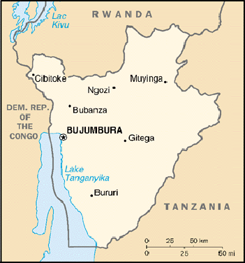 [Country map of Burundi]