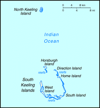 [Country map of Cocos (Keeling) Islands]
