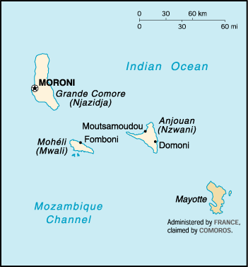 [Country map of Comoros]