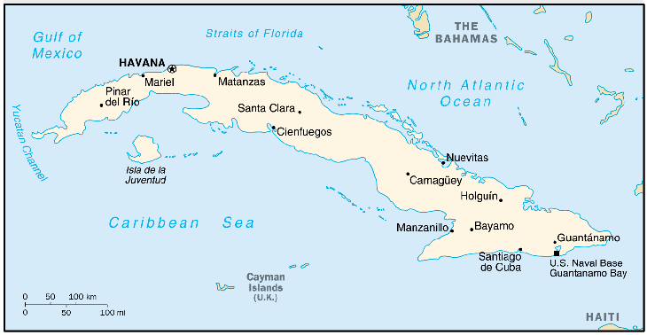 [Country map of Cuba]