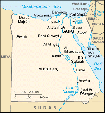 [Country map of Egypt]