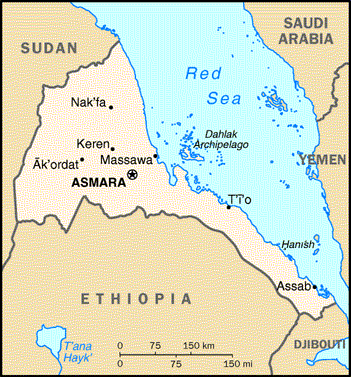 [Country map of Eritrea]