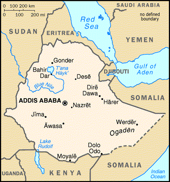[Country map of Ethiopia]