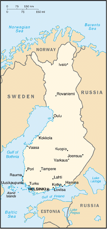 [Country map of Finland]