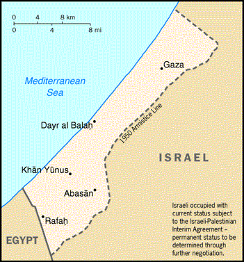 [Country map of Gaza Strip]