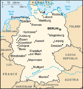 [Country map of Germany]