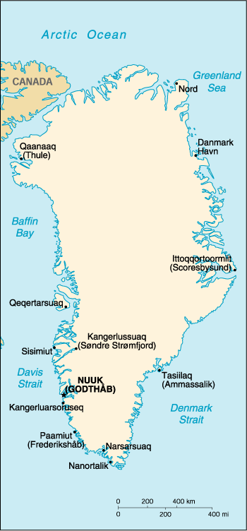 [Country map of Greenland]