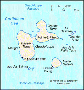 [Country map of Guadeloupe]