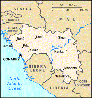 [Country map of Guinea]