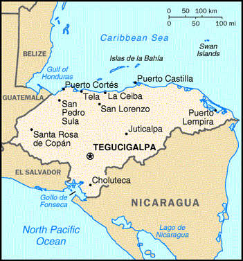 [Country map of Honduras]