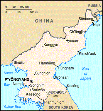 [Country map of Korea, North]