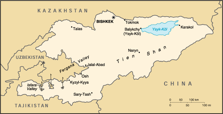 [Country map of Kyrgyzstan]