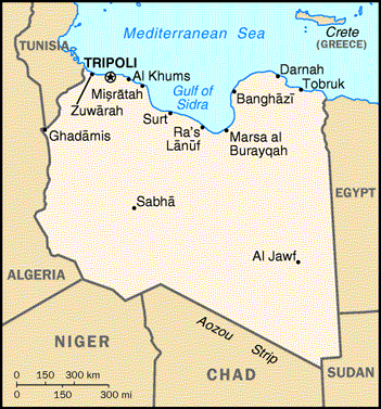 [Country map of Libya]