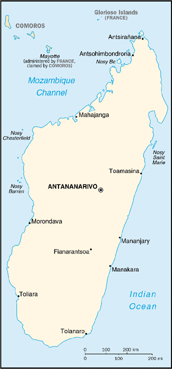 [Country map of Madagascar]