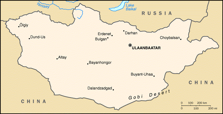[Country map of Mongolia]