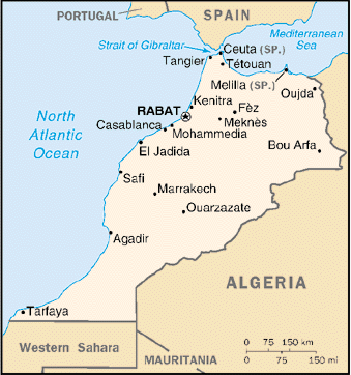 [Country map of Morocco]
