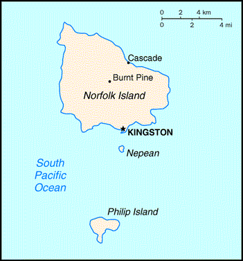 [Country map of Norfolk Island]
