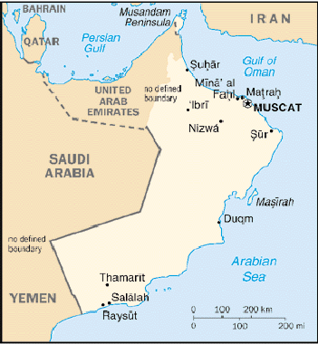 [Country map of Oman]
