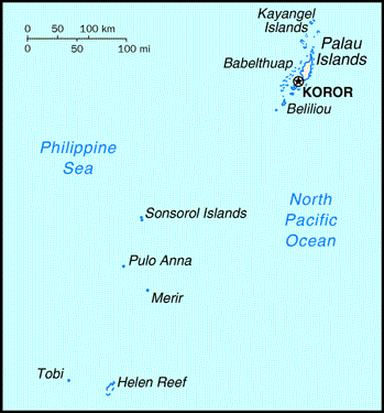 [Country map of Palau]