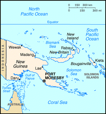 [Country map of Papua New Guinea]