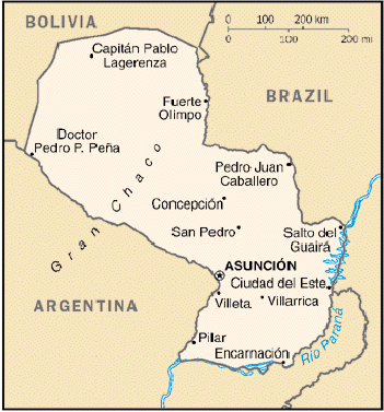 [Country map of Paraguay]