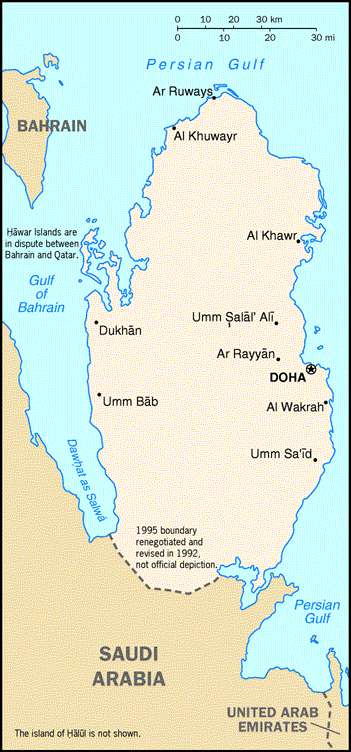 [Country map of Qatar]