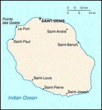 [Country map of Reunion]