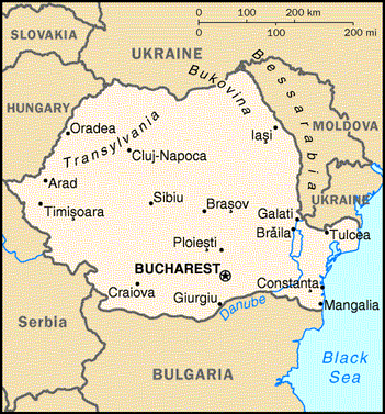 [Country map of Romania]
