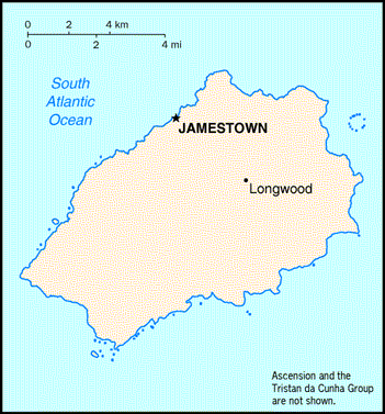 [Country map of Saint Helena]