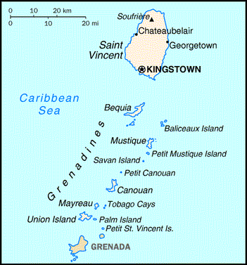 [Country map of Saint Vincent and the Grenadines]