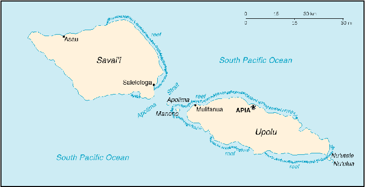 [Country map of Samoa]