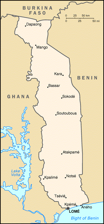 [Country map of Togo]