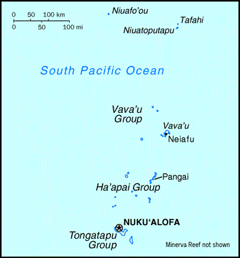 [Country map of Tonga]