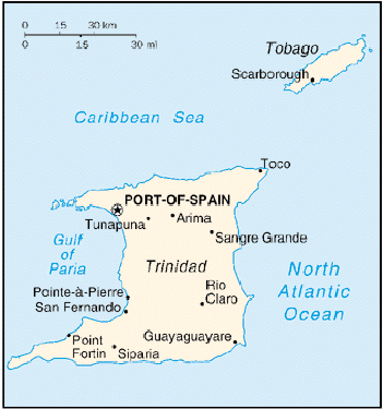 [Country map of Trinidad and Tobago]