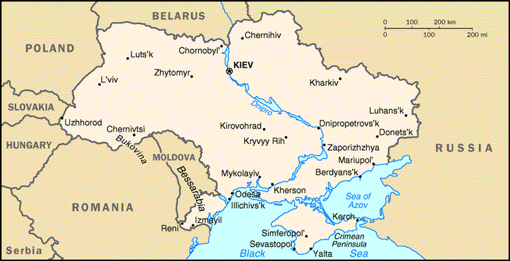 [Country map of Ukraine]