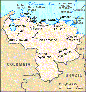 [Country map of Venezuela]
