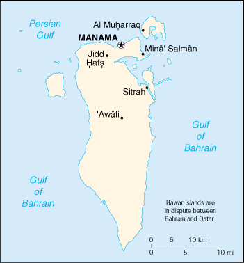 [Country map of Bahrain]
