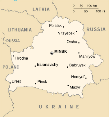 [Country map of Belarus]