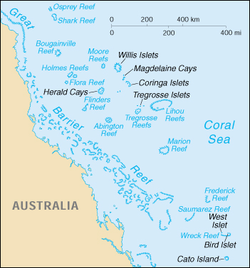 [Country map of Coral Sea Islands]