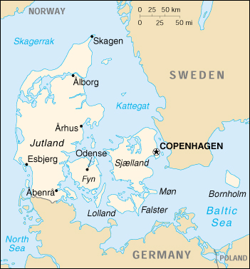 [Country map of Denmark]