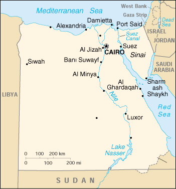 [Country map of Egypt]