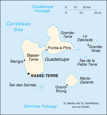 [Country map of Guadeloupe]