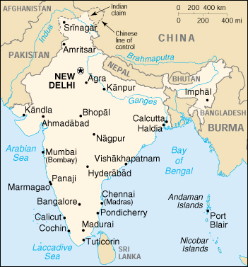 [Country map of India]