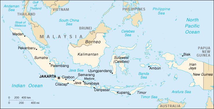[Country map of Indonesia]