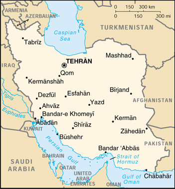 [Country map of Iran]