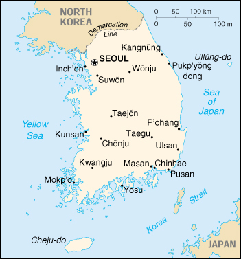 [Country map of Korea, South]