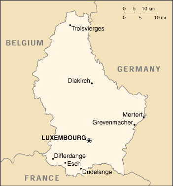 [Country map of Luxembourg]