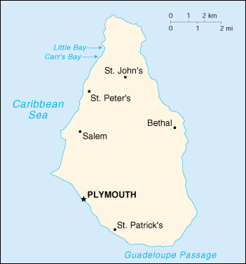 [Country map of Montserrat]